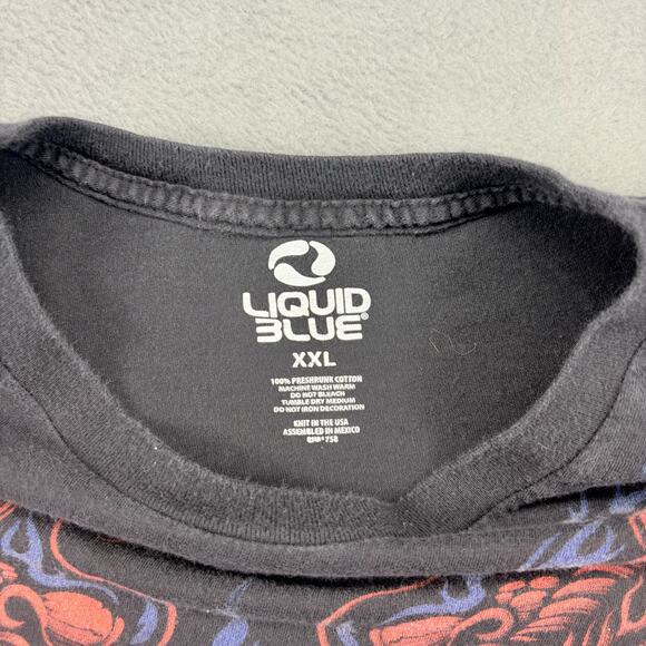 Liquid Blue "Dueling Dragons" T-Shirt Men's XXL Black Short Sleeve Preshrunk - Picture 3 of 6